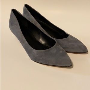 SESTO MEUCCI Grey Suede Beals Kitten-Heel Pumps